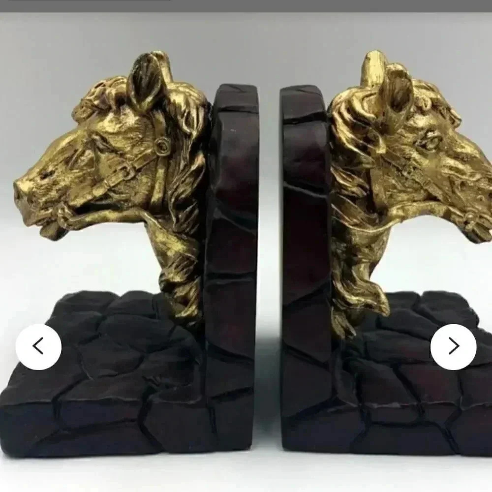 Vintage horses bookends